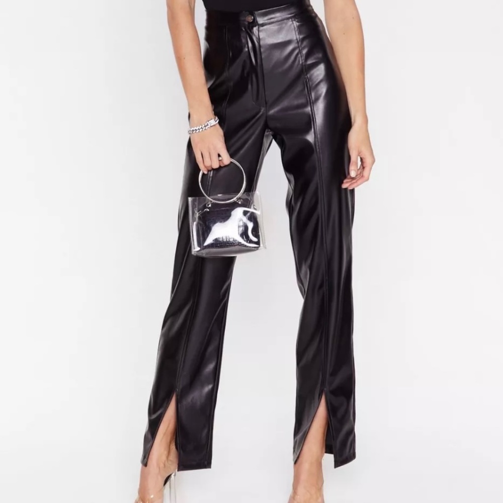 Faux leather pants